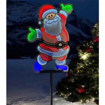 Infinity Hologramm "Santa" mit Erdspieß, Höhe 60 cm, auf 50,5 cm Spieß